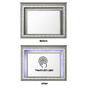 Miroir LED finition chêne gris clair Antares - Product Image 4