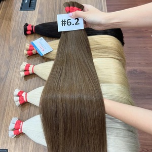 Venta al por mayor extensiones de cabello natural liso vietnamita caliente a granel con muchos extremos de colores-Super doble dibujado - Product Image 5