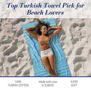 Turkish Beach <b>Towel</b> Sand Free Luxury Personalized Embroidery Custom <b>Bath</b> <b>Towels</b> <b>Sets</b> Bulk Sale Pestemal 100% Cotton Quick Dry - Product Image 3