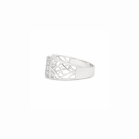Bague Cocktail JAURA JEWELS en Argent 925, Sertissage Pavé, Design Géométrique, Cristal Rond, Style Classique Unisexe