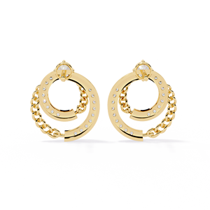 Boucles d'oreilles de luxe pour femme en or massif 9K, serties pavé, diamants synthétiques cultivés en laboratoire, taille brillant 2,00 mm, couleur D, certifiées IGI - Product Image 4