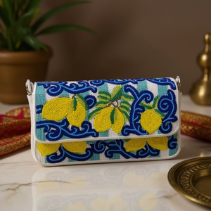 Indian Traditional Luxury Handbag Multicolor <b>Crystal</b> Glass <b>Beaded</b> Durable Artisan Craft Premium Baguette Fashion Accessories - Product Image 3