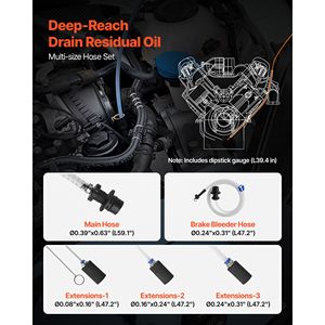 Pompa Manuale per Estrazione Olio, Strumento per Riparazione Auto, Capacità 9,5L, 59 Pollici di Lunghezza, Tre Tubi di Prolunga da 47 Pollici - Product Image 4