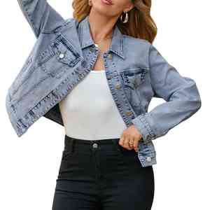 Chaqueta Vaquera de Primera Calidad para Mujer, Servicio OEM, Mejores Características, Último Diseño, Chaqueta Vaquera Sostenible de Alto Valor para Mujer - Product Image 1