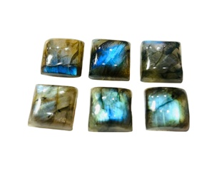 Labradorite naturelle 12mm coupe carrée Cabochon en vrac pierres précieuses multi-feu paquet de 6 pièces - Product Image 1