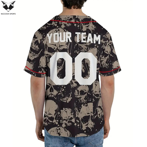 เสื้อเบสบอลพิมพ์ลายดิจิทัล โพลีเอสเตอร์ 100% ระบายอากาศได้ดี แห้งเร็ว ประสิทธิภาพสูง แบบกระดุมเต็มตัว พร้อมโลโก้ทีมส่วนตัว - Product Image 5