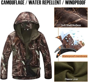 Veste de chasse camouflage d'hiver, doublée polaire, imperméable, pour activités de plein air - Product Image 3