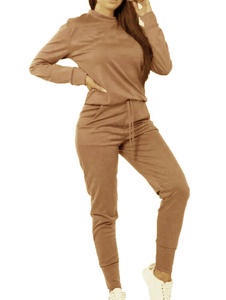 Logo personnalisé de fourniture d'usine costumes de jogging ensembles de yoga femmes hiver football survêtement ensemble de bases, coton mélangé - Product Image 6