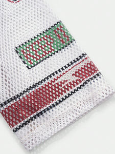 Camiseta de Fútbol Americano Retro con Mangas de Malla a Rayas, Corte Cuadrado, Cuello en V, Impresión de Número, Personalizable para Equipos, Producción OEM - Product Image 5