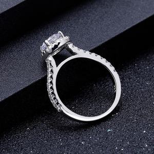 Bagues de mariage AMBER JEWELS modernes géométriques hip-hop en diamant de laboratoire, plaqué or massif 14 carats, certifiées IGI, serties à griffes - Product Image 3