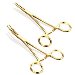 Ensemble de pinces de pêche plaquées or personnalisées, à mâchoires courbées et droites, pinces hémostatiques verrouillables, outils de retrait d'hameçons profonds, accessoires de pêche - Product Image 1