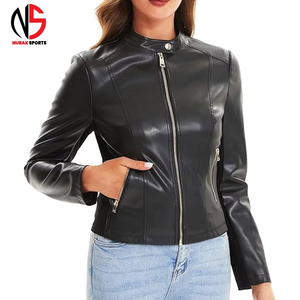 Veste en cuir véritable pour homme, vente en gros, mode, cuir PU noir, vêtements d'hiver, imperméable, respirant, coupe-vent, col mandarin - Product Image 3