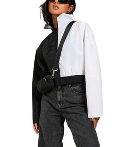 Chaqueta Cortavientos de Nailon para Mujer, con Logotipo Personalizado, Deportiva, de Dos Tonos, Impermeable y Transpirable - Product Image 3