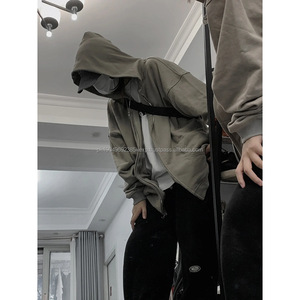 Ensemble de survêtement pour homme sur mesure, de haute qualité, avec capuche à double fermeture éclair, pantalon de survêtement hip-hop, style requin - Product Image 2