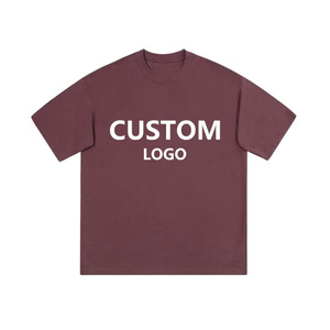 เสื้อยืดโอเวอร์ไซส์ผ้าคอตตอนหนานุ่ม พิมพ์โลโก้ตามสั่ง เสื้อผู้ชายทรงดรอปโชว์เดอร์ สไตล์สตรีทแวร์ - Product Image 4