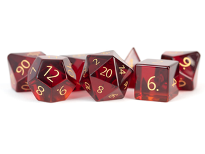 Dados de piedra de alta calidad, cristal de obsidiana roja, piedras preciosas curativas de reiki, dados personalizados grabados, estilo vikingo - Product Image 5