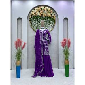 Party Wear Ensemble haut et bas confortables de taille XL avec Dupatta chic - Product Image 2