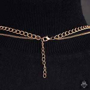 PRAO Juego de collares de moda dorados antideslustre de 2 capas - Product Image 1