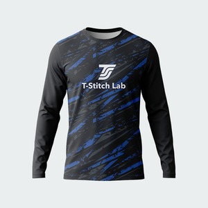 T-shirt pour homme à prix de gros, séchage rapide, respirant, coupe classique, service OEM, manches longues, logo personnalisé, qualité supérieure - Product Image 5