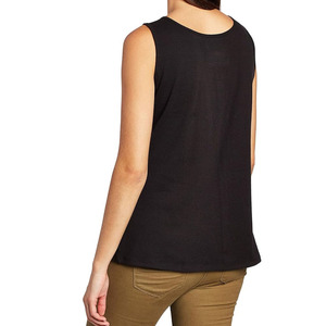 Débardeurs pour femmes en coton 100% à longueur standard, décontractés, respirants, avec logo frontal, pour la course, l'entraînement et la gym, doux, côtelés, à col rond - Product Image 4