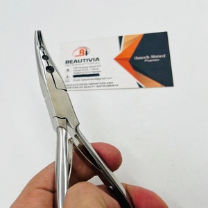 Pince courbée à 3 trous en acier inoxydable pour extensions de cheveux Remy, clip-in, trame simple, outils d'extension de cheveux avec logo gravé sur mesure - Product Image 6