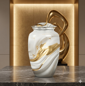 Urne funéraire Eternal Peace pour cendres - Urne en métal taille adulte avec couvercle sécurisé - Product Image 3