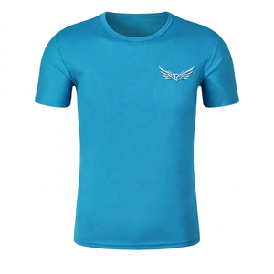 Camiseta Azul de Manga Corta para Hombre con Logotipo de Ala Bordado, Cuello Redondo, Casual, de Secado Rápido y Corte Regular - Product Image 1