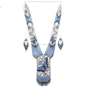 Joyería India hecha a mano con cuentas, cuentas de semillas Rojas crema - Product Image 3