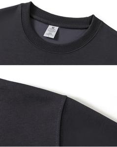 New Custom logo Crew Neck Sweatshirts 100% Cotton Oversized Streetwear Blank Thick Sweatshirts <b>Men</b> Plain O Neck Sweatshirts - Product Image 4