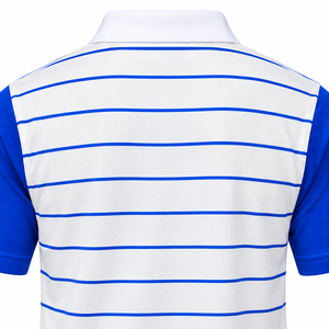 Phi Beta Sigma Striped <b>Polo</b> White <b>Royal</b> <b>Blue</b> Striped Short Sleeve Collared <b>Shirt</b> Button Placket Casual Athletic Fraternity - Product Image 5