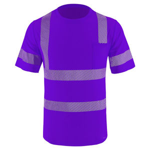 Camiseta de Seguridad de Alta Visibilidad, Malla Transpirable, Reflectante, de Manga Corta, para Verano, Construcción Industrial, ANSI Clase 1, con Luz LED Intermitente, Impermeable - Product Image 4