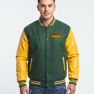 2026 Trending Product <b>Thick</b> Varsity Jacket Leather Sleeves <b>Winter</b> Hip Hop Streetwear Custom Logo Button Up Wool <b>Coat</b> For Men - Product Image 6