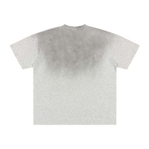 Camiseta Negra Personalizada para Gimnasio, Lisa, Lavada al Ácido, Efecto Desgastado por el Sol, Corte Cuadrado, 260G, 100% Algodón, con Estampado Gráfico, Talla Grande para Hombre y Mujer - Product Image 4