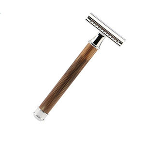 Maquinilla de afeitar con mango de bambú con textura de madera para hombres o mujeres, maquinilla de afeitar de doble filo, compatible con todas las cuchillas de afeitar estándar - Product Image 6
