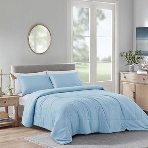 Juego de Edredón de 3 Piezas de Color Sólido, Ropa de Cama Moderna, Juego de Funda de Edredón Acolchada de Poliéster/Algodón, Lavable, 300 Hilos, para Uso en Todas las Estaciones - Product Image 5