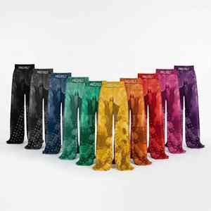 กางเกงจ็อกเกอร์ผ้าแคนวาสแฟชั่นสตรีทแวร์ลำลอง ดีไซน์พิมพ์ลายตามสั่ง ตกแต่งด้วยหมุด  ผลิตตามสั่งแบบ OEM ODM - Product Image 1