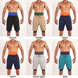 Wholesale Premium Islamic Modest Awrah Shorts Men Double <b>Layer</b> <b>Mid</b> Waist Solid High Street Breathable Quick Dry Athletic - Product Image 6