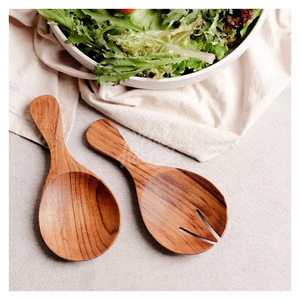 Ensemble Cuillère et Fourchette à Salade en Bois, Vente Directe Usine, Couverts Premium, Gamme de Service de Cuisine et Salle à Manger - Product Image 2