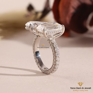 Bague de fiançailles en or massif 14 carats avec diamant CVD cultivé en laboratoire, taille poire et émeraude, 9,00 carats, couleur F, clarté VVS2, Toi et Moi, certifiée IGI - Product Image 3