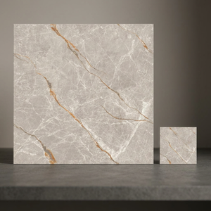 Aramani Seal Marble Look Glazed Porcelain Floor Tiles 60x60cm Glossy Ceramic Anti-Acid Finish 4-Year Warranty 10mm Thick - Product Image 1