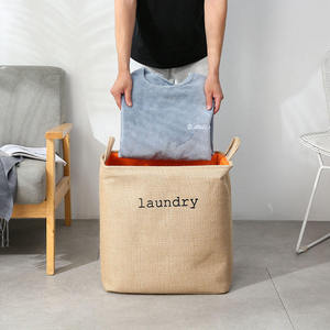 Premium Quality Jute Laundry Bag with Laminated Interior Waterproof Dirty Clothes Storage Bag - Product Image 4