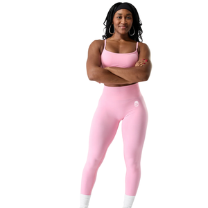 Leggings sin costuras de talle alto para mujer, color rosa, de alta elasticidad, para yoga, entrenamiento, gimnasio, fitness, control de abdomen, ropa deportiva, uso diario, ajuste profesional, suaves - Product Image 1