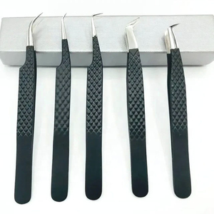 Pinzas para Pestañas Curvas y Rectas de Acero Inoxidable para Extensiones de Pestañas, Herramienta Profesional para Extensiones de Pestañas 890 - Product Image 1