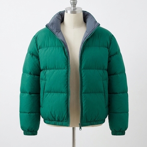 Chaqueta Acolchada Reversible para Hombre, Verde Gris, Dos Tonos, Acolchado Aislante, Abrigo de Invierno, Chaqueta Plegable para Exteriores - Product Image 1