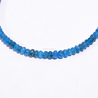 Perles facettées en apatite bleue naturelle incroyablement magnifiques, forme rondelle, 8 pouces, 4-5 mm, 27,5 carats, brin de pierres précieuses certifié par un tiers, non certifié