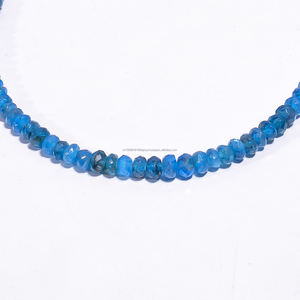 Amazing Natural Blue Apatite Faceted Rondelle Shape Beads 8 Inch 4 TO 5 MM Gemstone Strand Used In Wholesale Lot Jewelry Making - Product Image 2