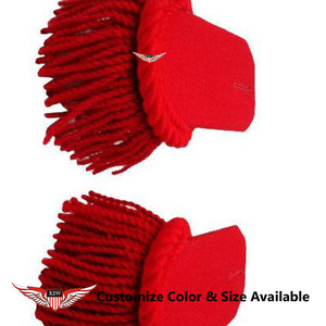 Epaulettes para tropas de 3 colores, color rojo de lujo, bordado a mano con hilo de oro, epaulettes ceremoniales con flecos. - Product Image 2