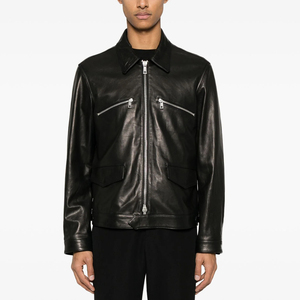 Chaqueta de Cuero de Oveja Negra Personalizada OEM para Hombre, Último Estilo, Corte Ajustado, Chaqueta Larga de Invierno, Fabricada en Fábrica a un Precio Razonable - Product Image 2