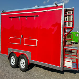 Remorque alimentaire mobile entièrement équipée, cuisine de restauration rapide commerciale avec service de confiserie, structure en aluminium - Product Image 6