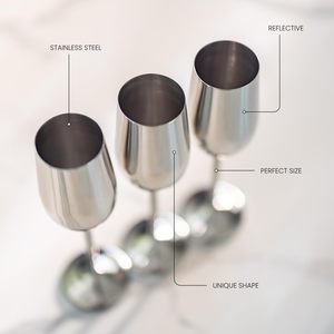 Direct Factory Sale Unbreakable Metal <b>Goblet</b> Copper Gold Plated 250ml Stainless Steel Champagne Flute <b>Goblet</b> Glass - Product Image 5